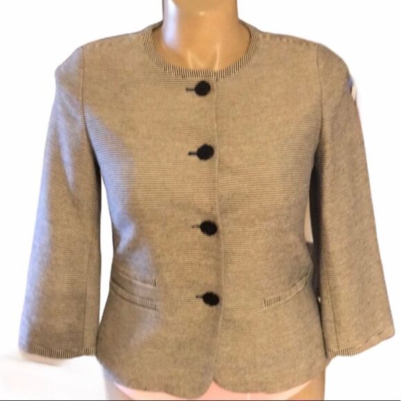 Talbots Petites Size 12P Jacket Navy and White - Picture 1 of 3